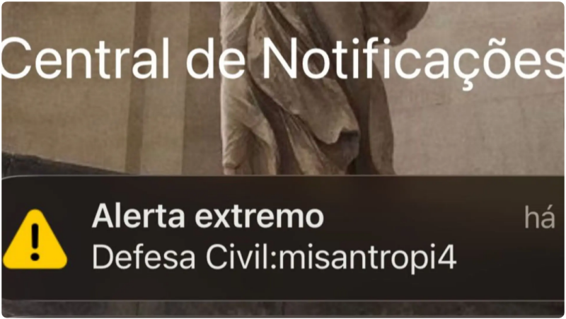 Imagem ilustrativa da matéria Alerta com palavra 'misantropia' dispara em celulares e assusta moradores de MS